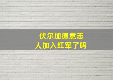 伏尔加德意志人加入红军了吗