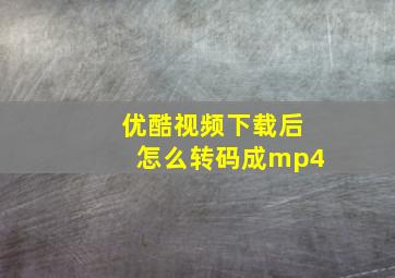 优酷视频下载后怎么转码成mp4