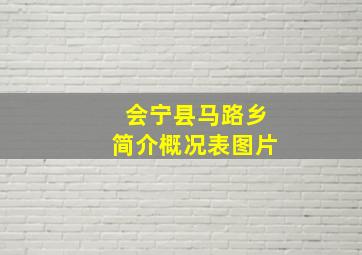 会宁县马路乡简介概况表图片