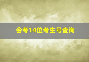 会考14位考生号查询