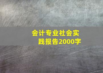 会计专业社会实践报告2000字