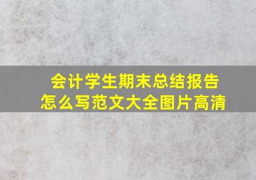 会计学生期末总结报告怎么写范文大全图片高清