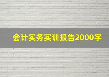 会计实务实训报告2000字