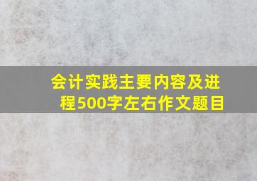 会计实践主要内容及进程500字左右作文题目