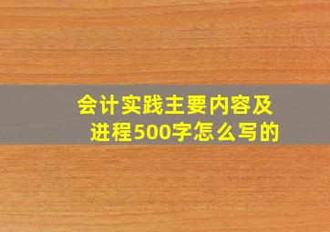 会计实践主要内容及进程500字怎么写的