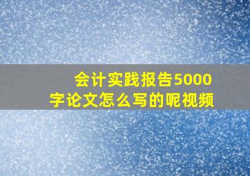 会计实践报告5000字论文怎么写的呢视频