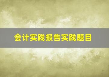 会计实践报告实践题目