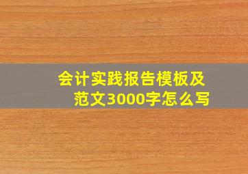 会计实践报告模板及范文3000字怎么写