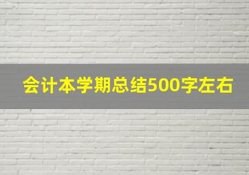 会计本学期总结500字左右