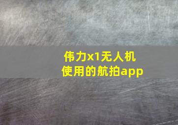 伟力x1无人机使用的航拍app