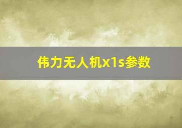 伟力无人机x1s参数