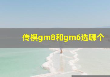 传祺gm8和gm6选哪个