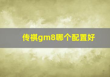 传祺gm8哪个配置好