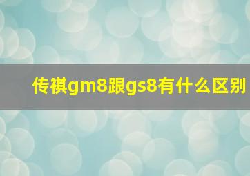 传祺gm8跟gs8有什么区别