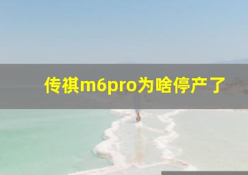 传祺m6pro为啥停产了