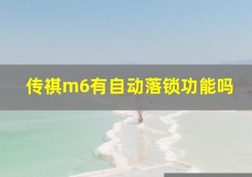 传祺m6有自动落锁功能吗