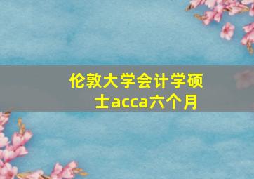 伦敦大学会计学硕士acca六个月