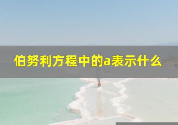 伯努利方程中的a表示什么