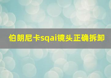 伯朗尼卡sqai镜头正确拆卸