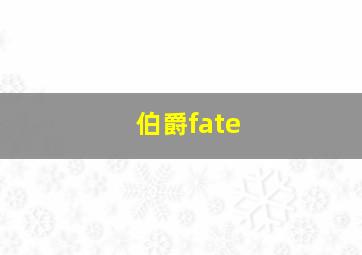 伯爵fate