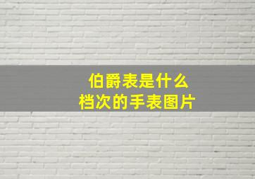 伯爵表是什么档次的手表图片