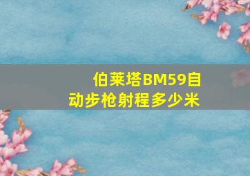 伯莱塔BM59自动步枪射程多少米