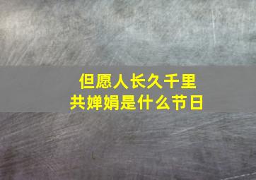 但愿人长久千里共婵娟是什么节日