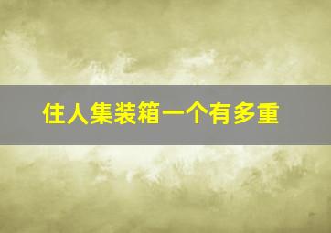 住人集装箱一个有多重