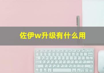 佐伊w升级有什么用