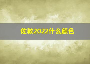 佐敦2022什么颜色