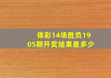 体彩14场胜负1905期开奖结果是多少