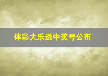 体彩大乐透中奖号公布