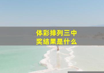 体彩排列三中奖结果是什么