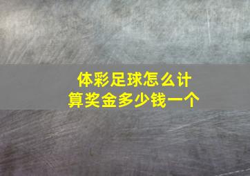 体彩足球怎么计算奖金多少钱一个