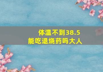 体温不到38.5能吃退烧药吗大人