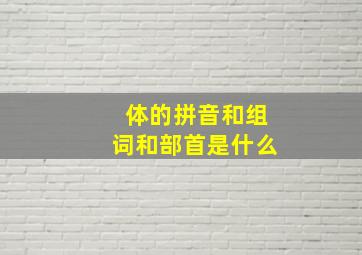 体的拼音和组词和部首是什么