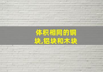 体积相同的铜块,铝块和木块