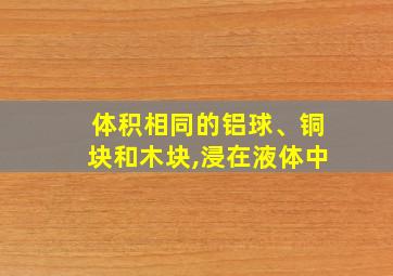 体积相同的铝球、铜块和木块,浸在液体中