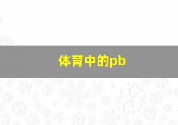 体育中的pb