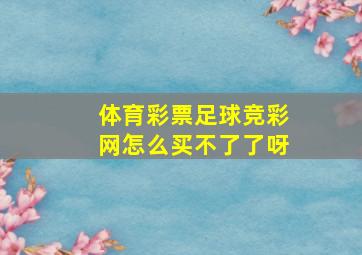 体育彩票足球竞彩网怎么买不了了呀