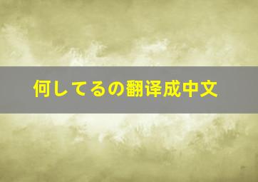 何してるの翻译成中文