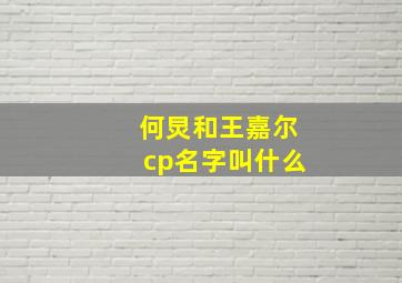 何炅和王嘉尔cp名字叫什么