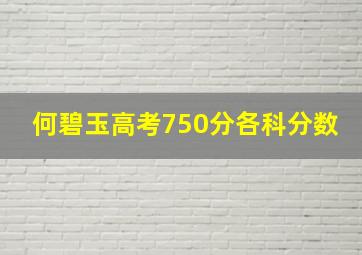 何碧玉高考750分各科分数