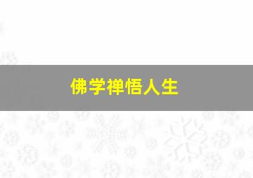 佛学禅悟人生