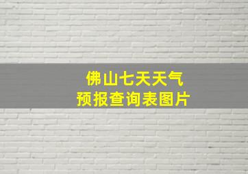 佛山七天天气预报查询表图片