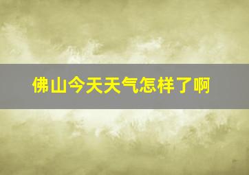 佛山今天天气怎样了啊