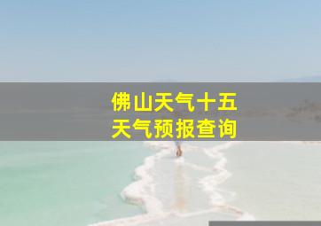 佛山天气十五天气预报查询