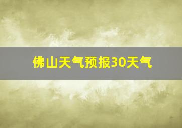 佛山天气预报30天气