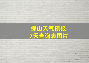 佛山天气预报7天查询表图片