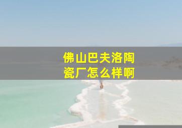 佛山巴夫洛陶瓷厂怎么样啊